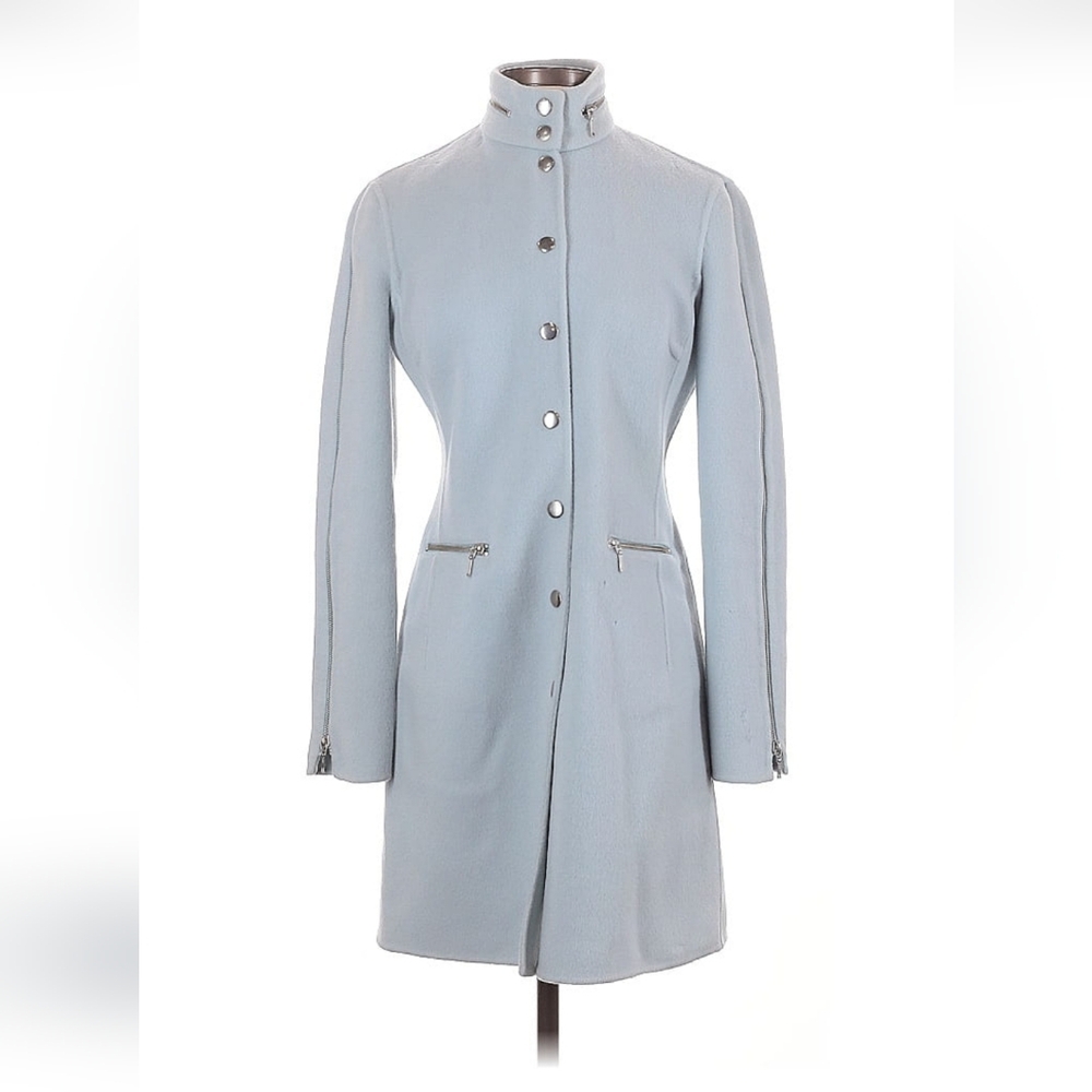 Body by Victoria Blue Wool Trench Coat